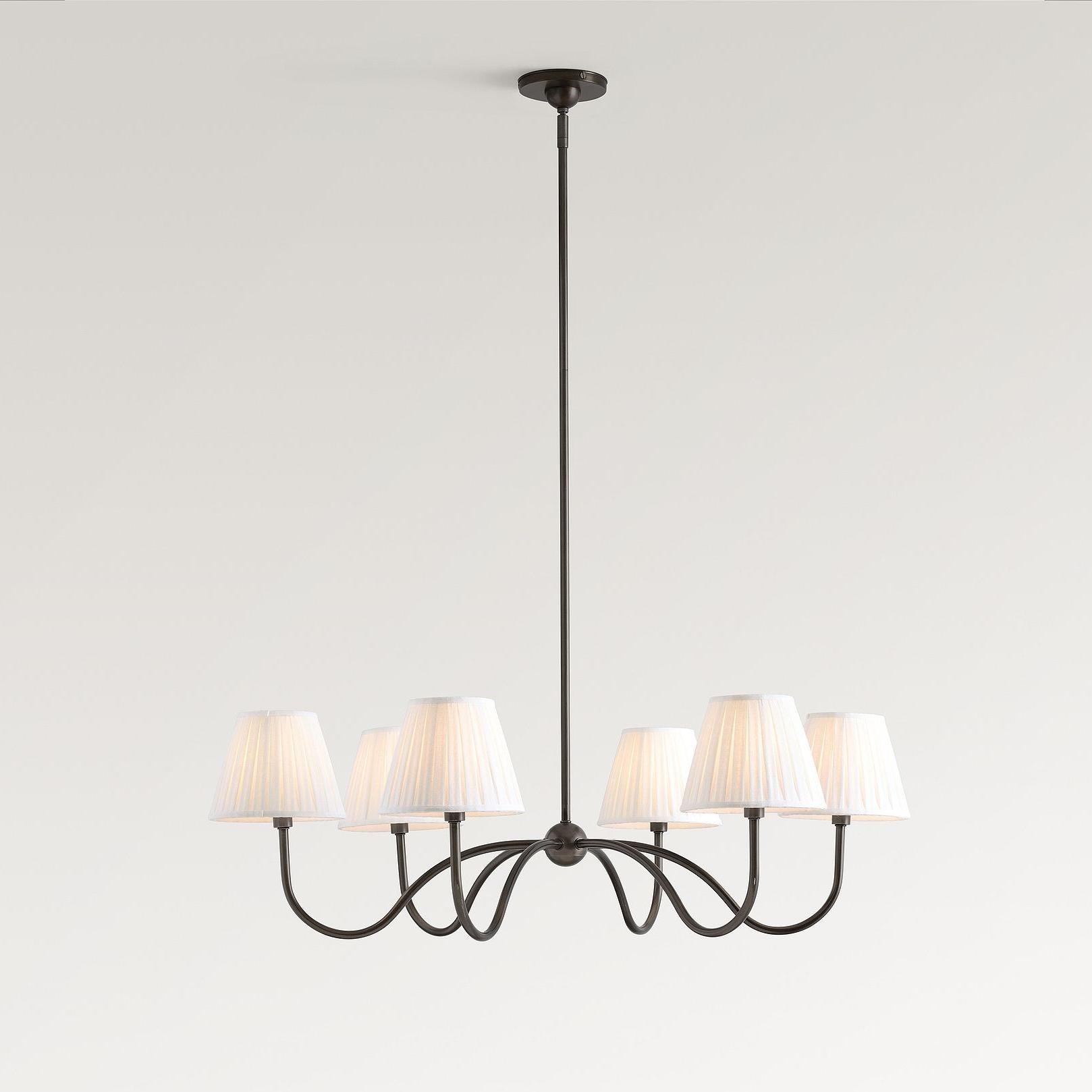 Luvora Round Pleated Shade Chandelier – Elegant Iron & Fabric Lighting for Dining & Living K1305