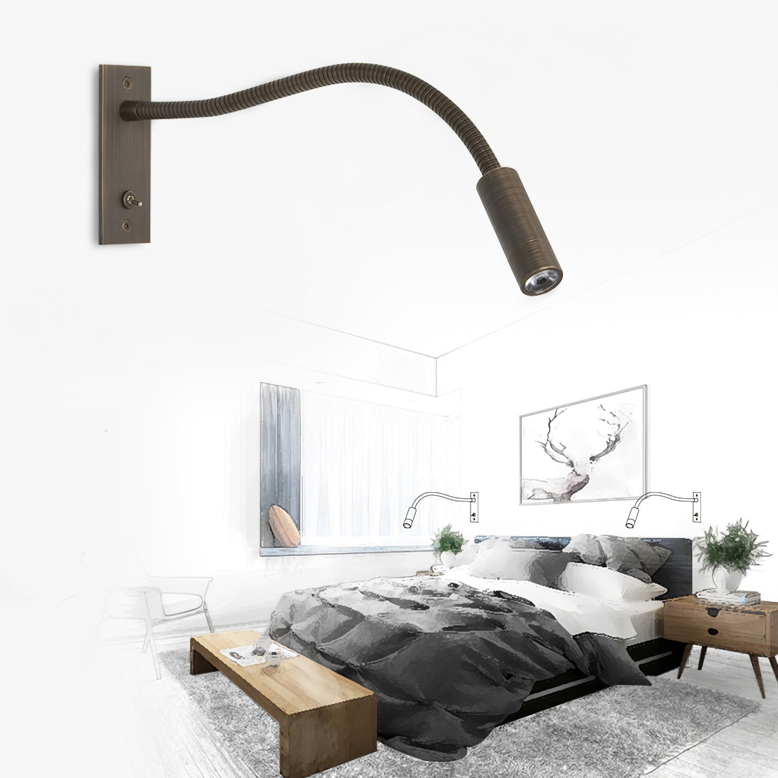 LED Bedroom Art Deco Wall Light K1042