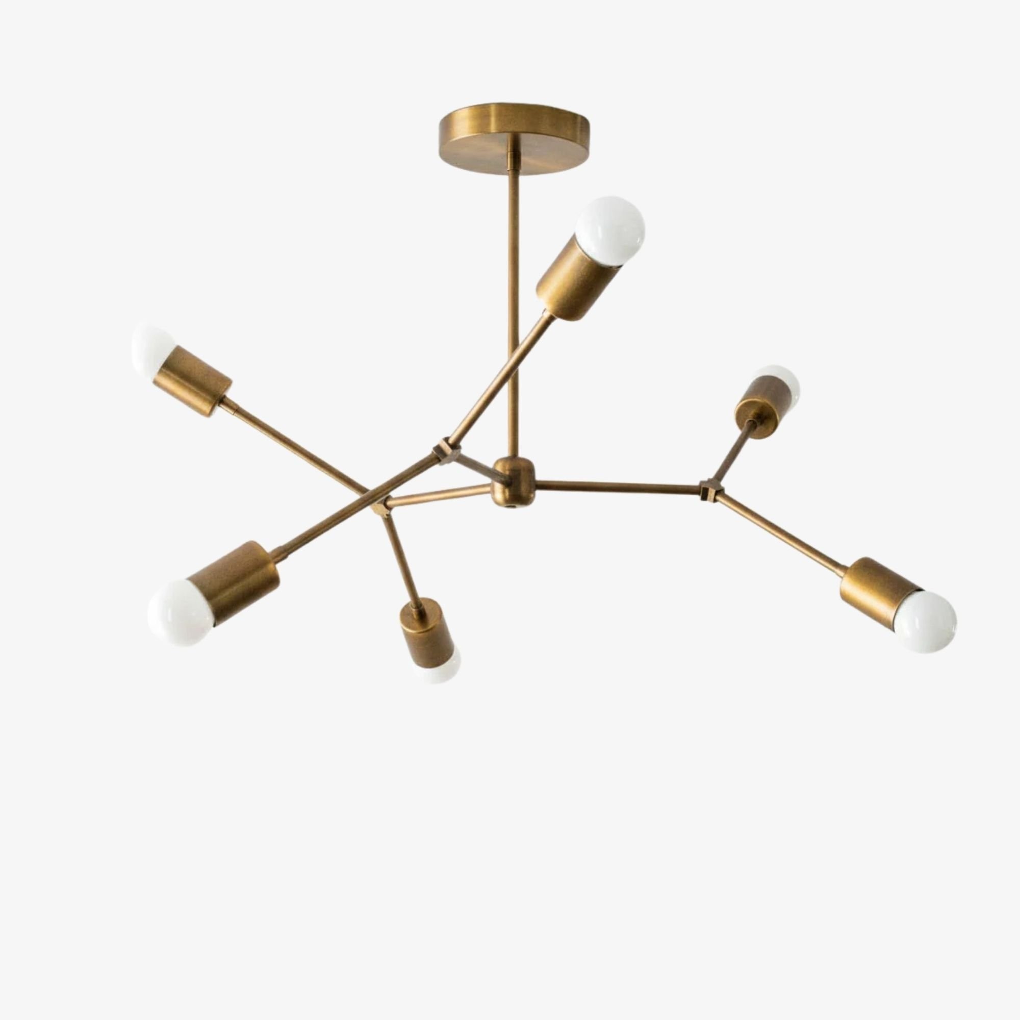 Mobilux Line Industrial Geometric Chandelier - Chrome Nickel Ceiling Light K1443