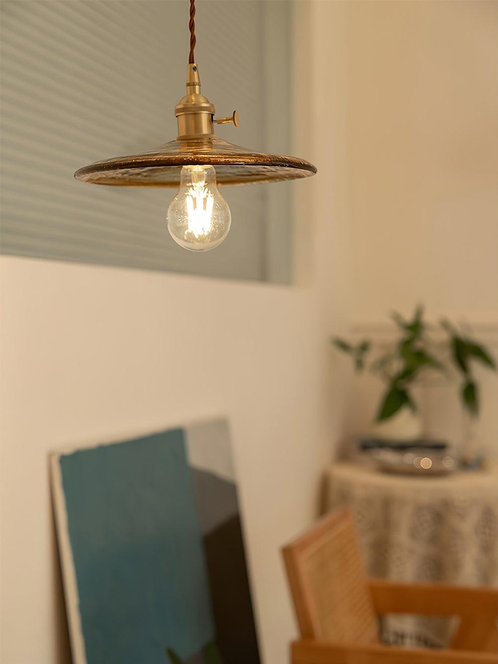 Brass Vintage Clear Glass Pendant Light K586