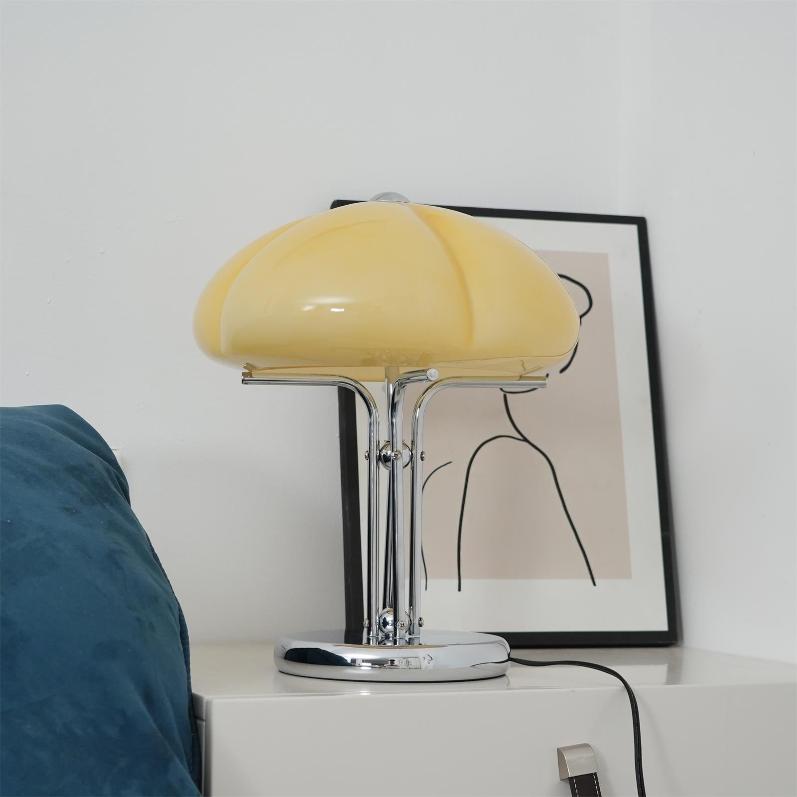 High-Grade Bedroom Bedside Mushroom Glass Table Lamp K302