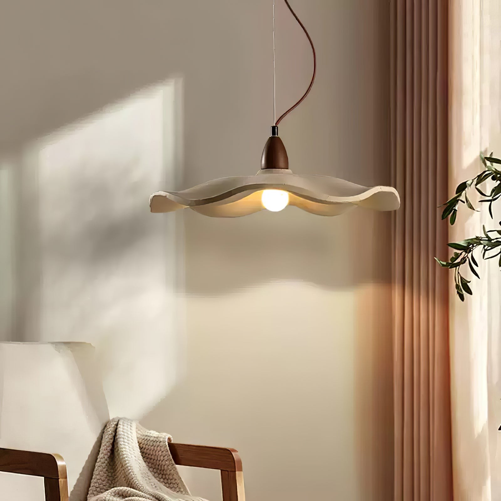 Japanese Wabi-Sabi Style Cement Wave Pendant Lamp K309