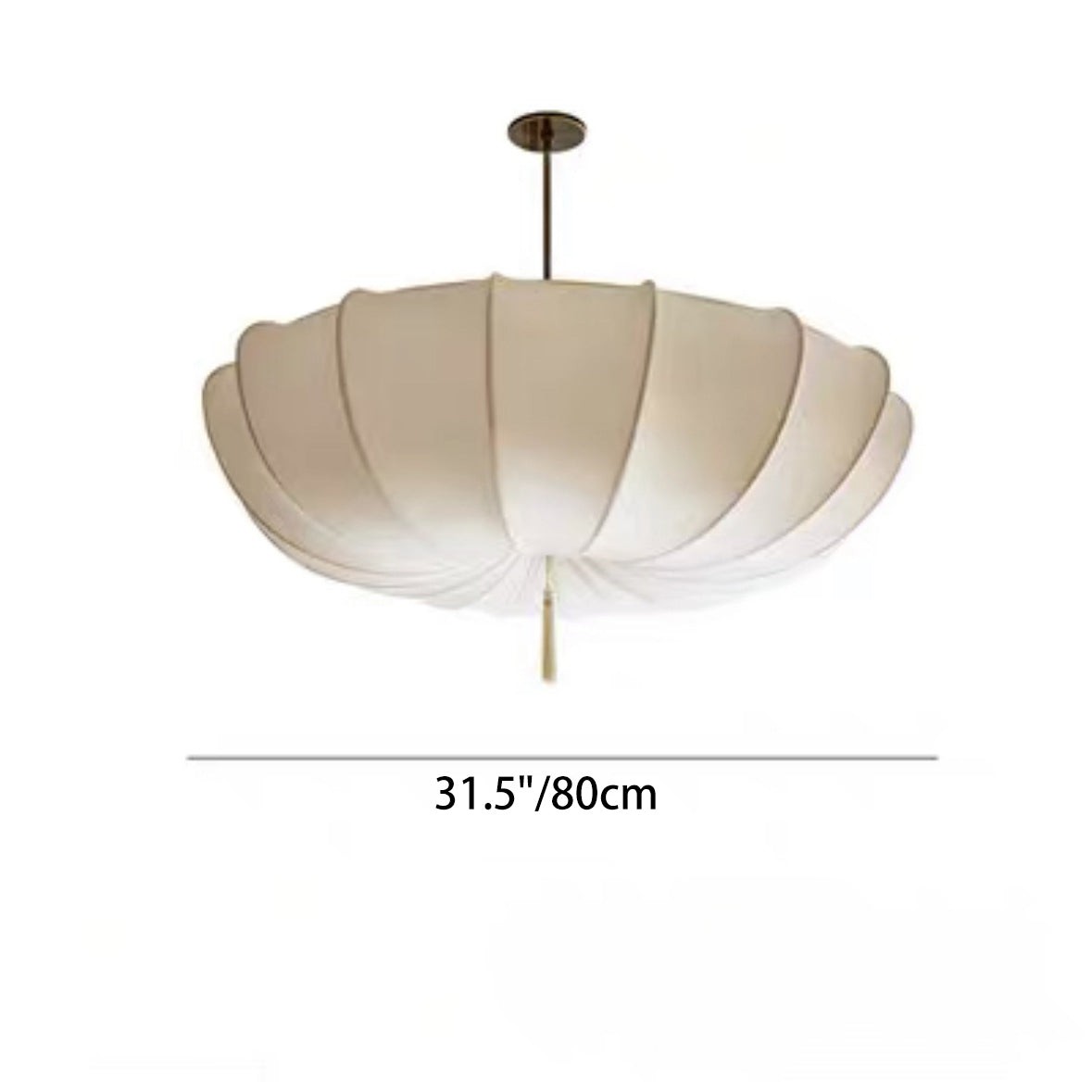 Traditional Round Fabric Shade Pendant Lamp - Elegant Fixture for Living Room K1281