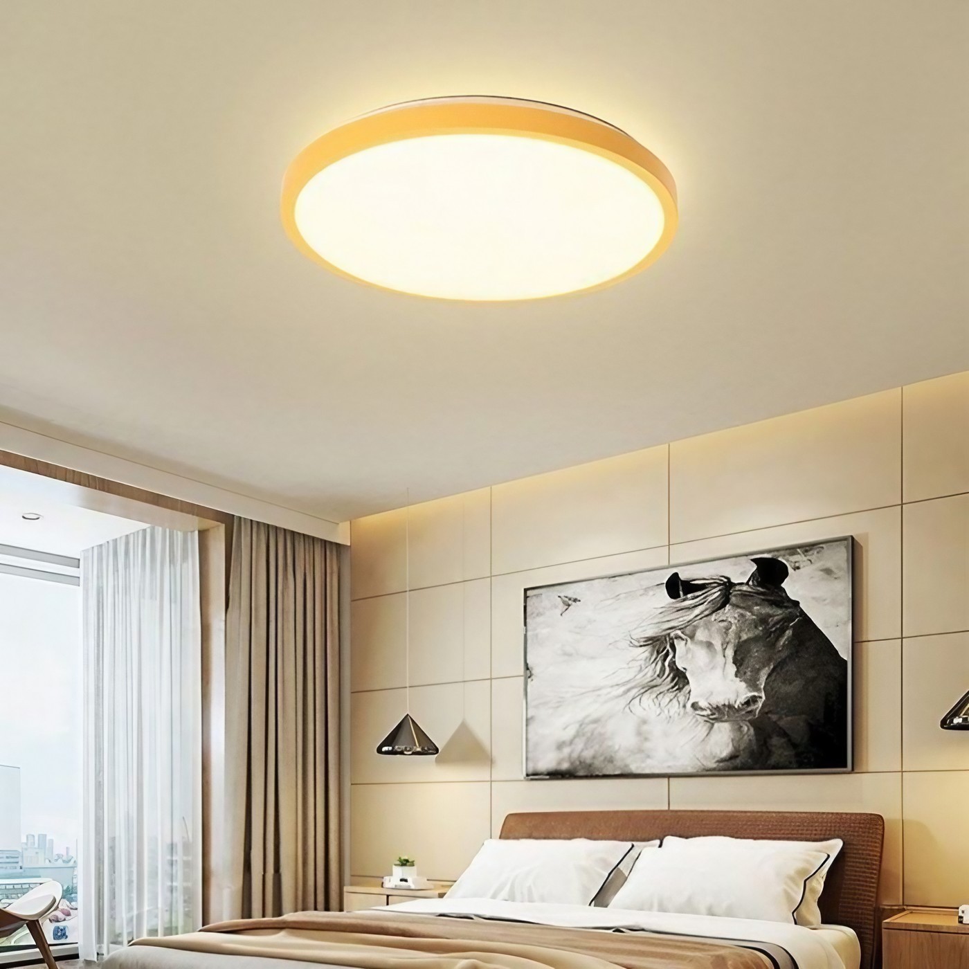 Modern Macaron Disc Flush Mount Ceiling Lamp K781