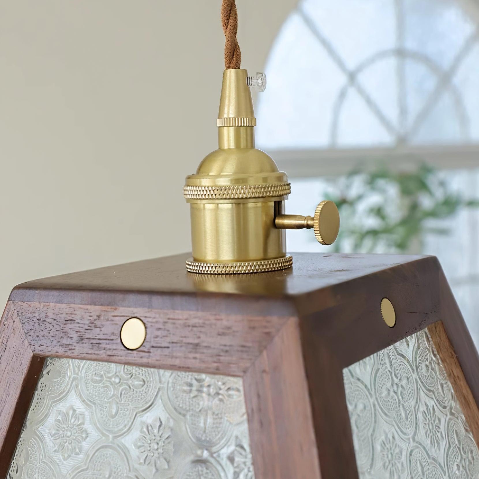 Retro Pattern Glass Pendant Lamp K288