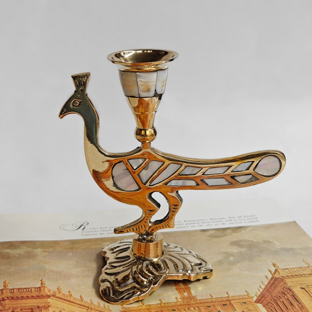 Ossik Veld Vintage Nordic Shell and Cow Bones Candle Holder for Dining Table K2363