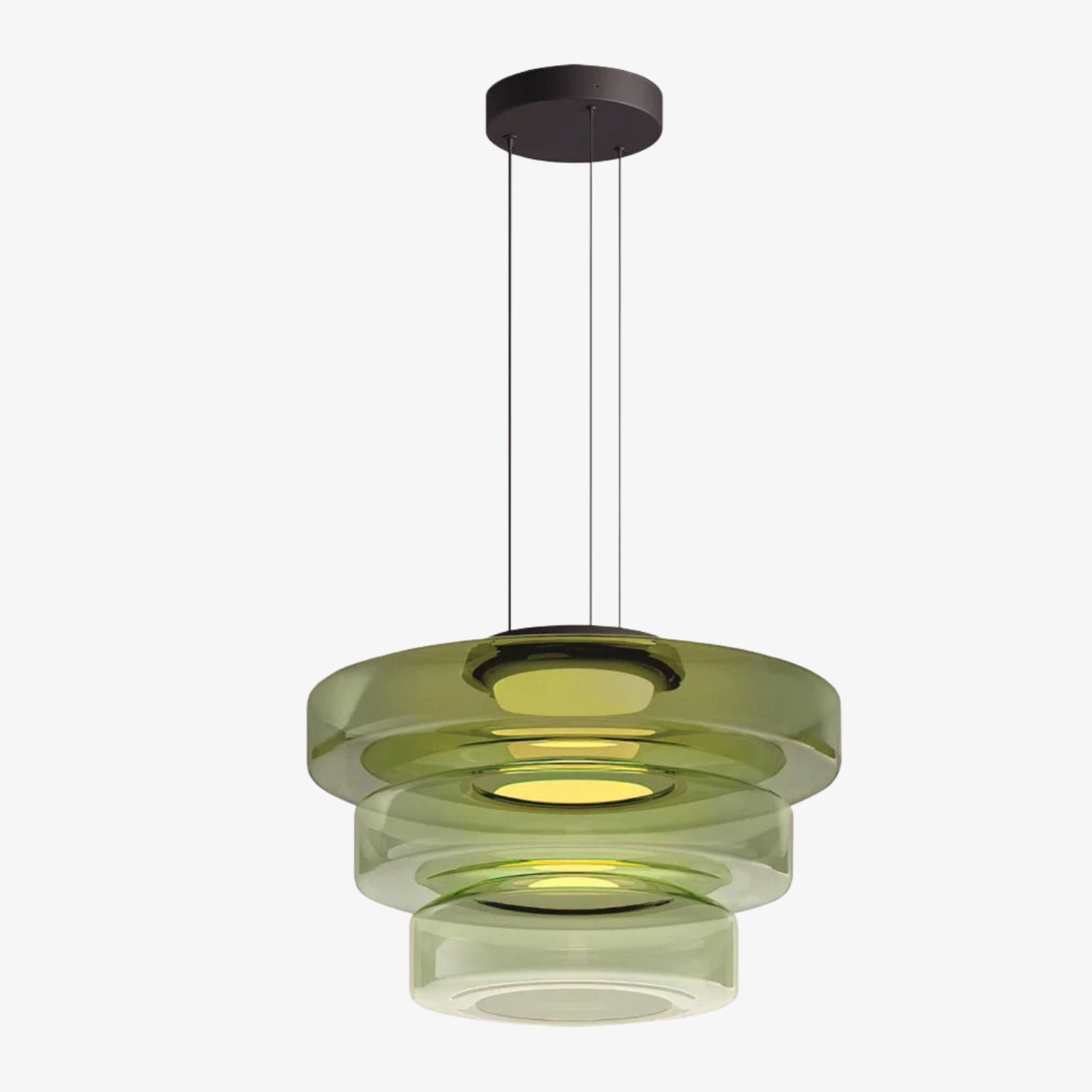 Nora Contemporary Multi-Layer Glass Pendant Lamp - Adjustable Hanging Light for Living Room or Kitchen Island K1697