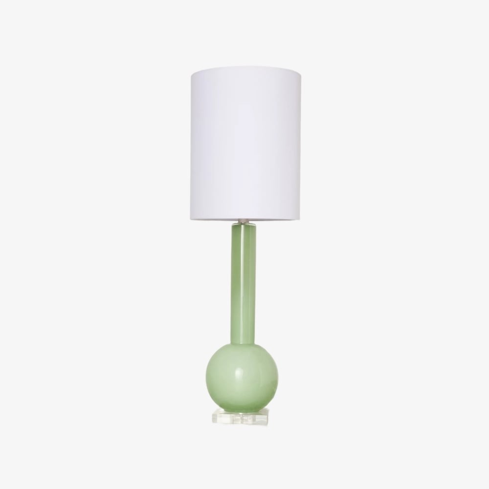 Savara Minimalist Table Lamp - Clean Glass Form with Fabric Shade for Bedrooms K1668