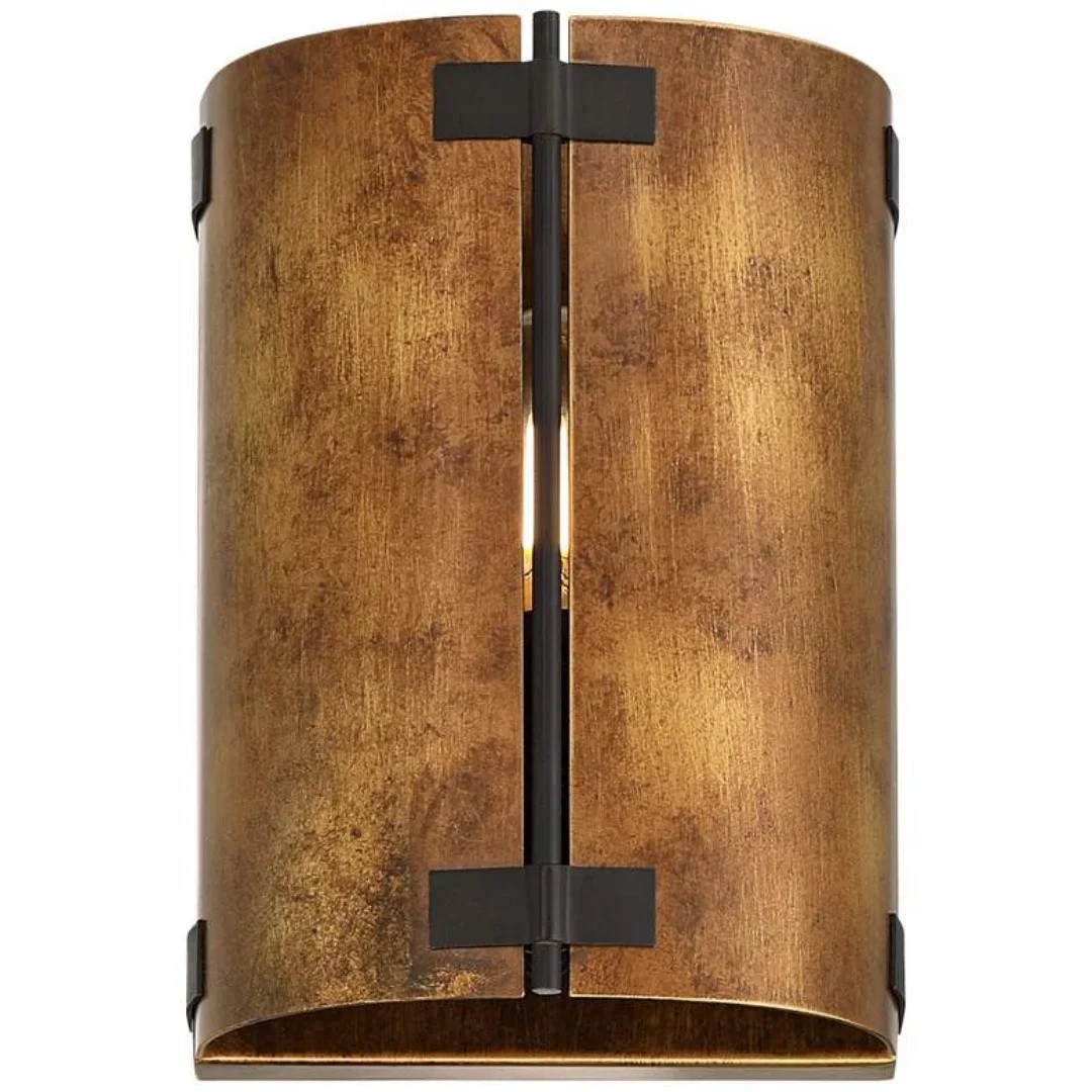 Rustivon Curved Metal Wall Sconce in Rustic Vintage Style - Perfect Lighting for Bedroom K2241