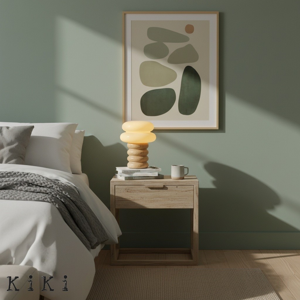 Auralume Elegant Modern Accent Table Lamp with Sculpted Design for Living Room and Bedroom K2131