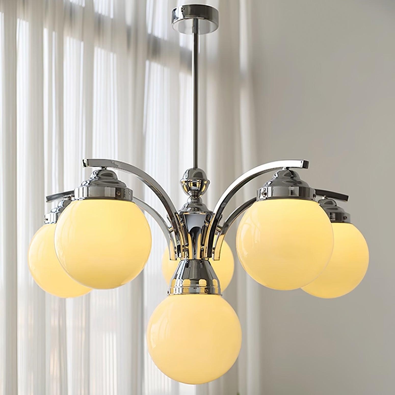 French Elegant Glass Orb Chandelier K596