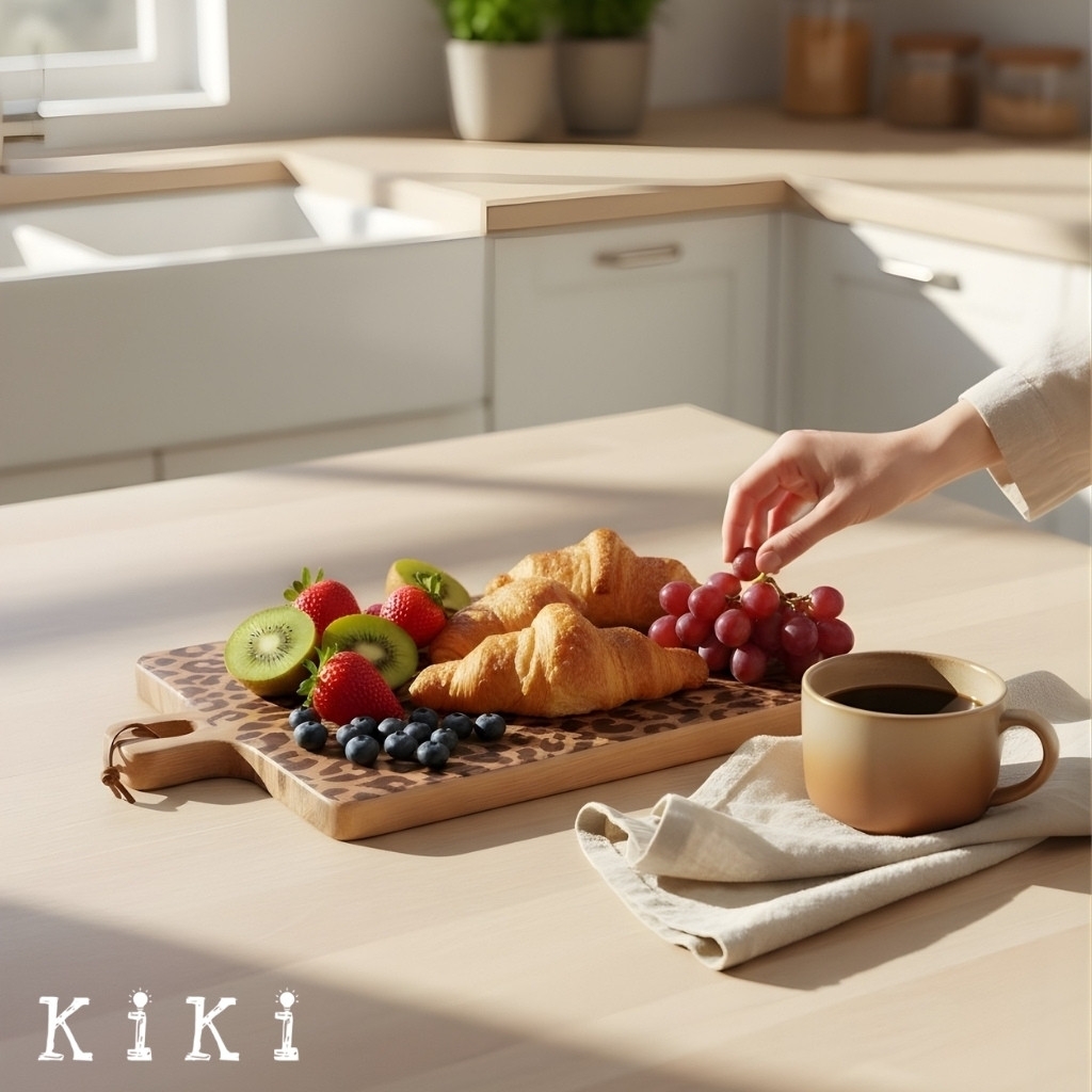 Lepwood Leopard Print Wooden Serving Board for Kitchen Styling and Entertaining K2346