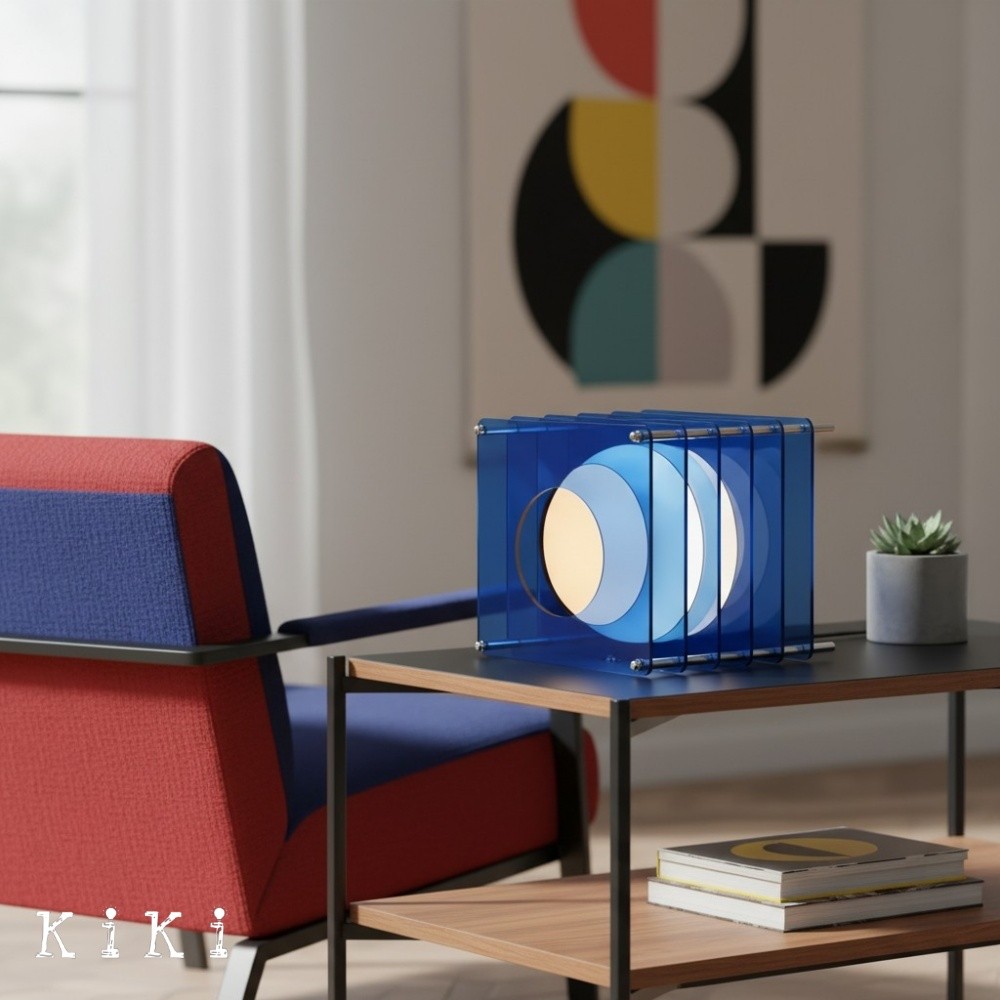 Afterglow Geometric Cube Sphere Table Lamp - Modern Acrylic Accent Light for Bedroom Decor K2078