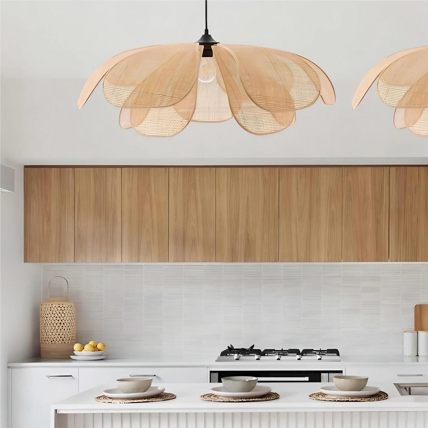 Rustic Petal Design Rattan Chandelier K75