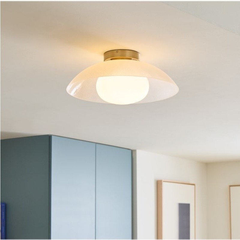 Elorina Flush Mount Glass/Metal Ceiling Light - A Stylish Fixture for Modern Spaces K1333