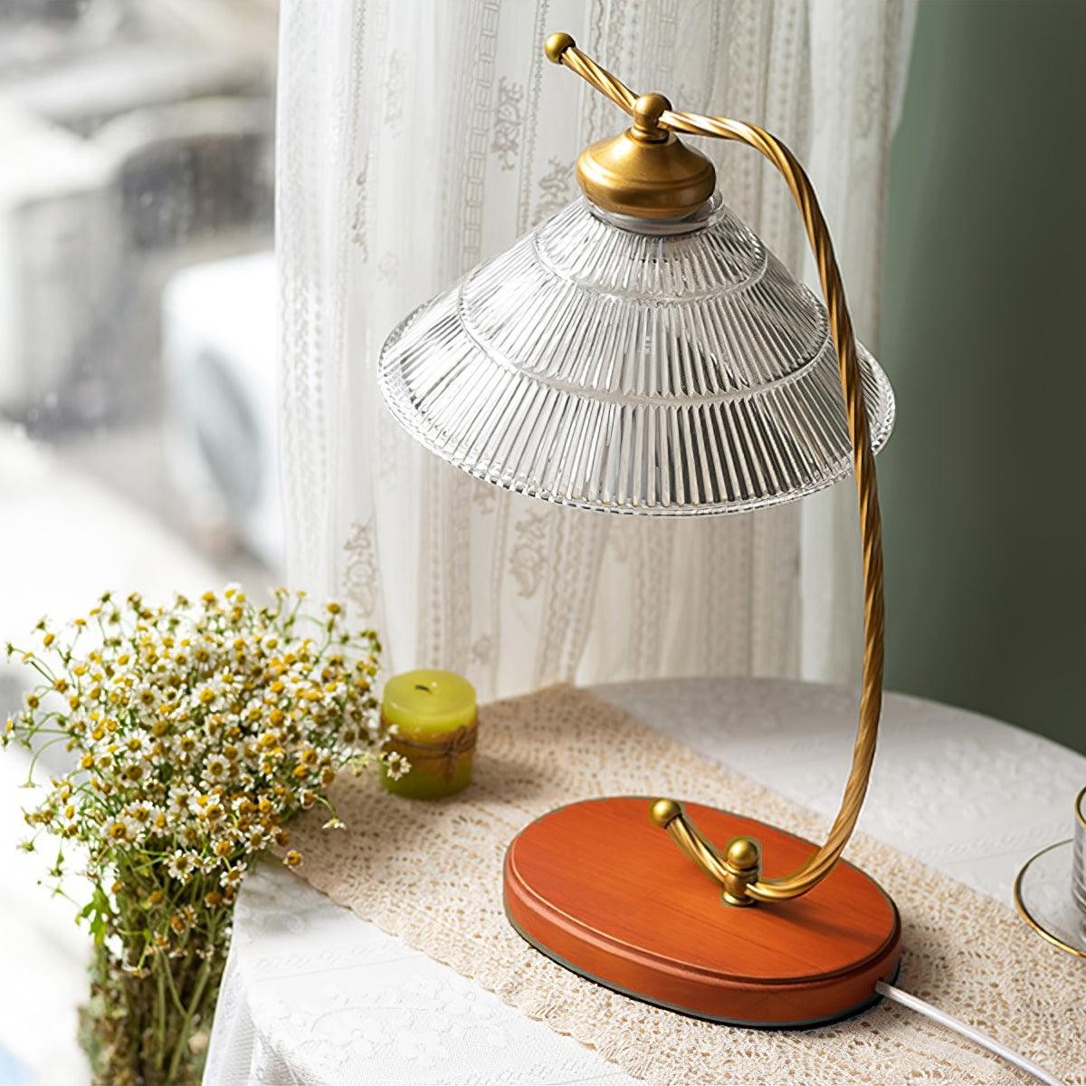 Glass Shade Vintage Reading Lamp K439