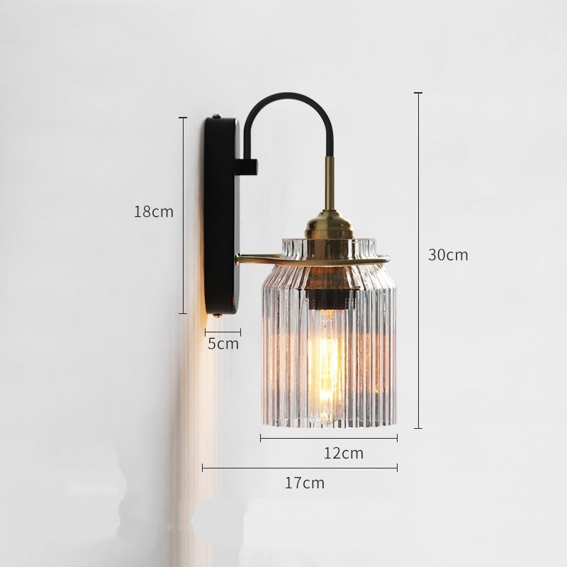 Nordic Columnar Glass Mirror Front Wall Lamp K545