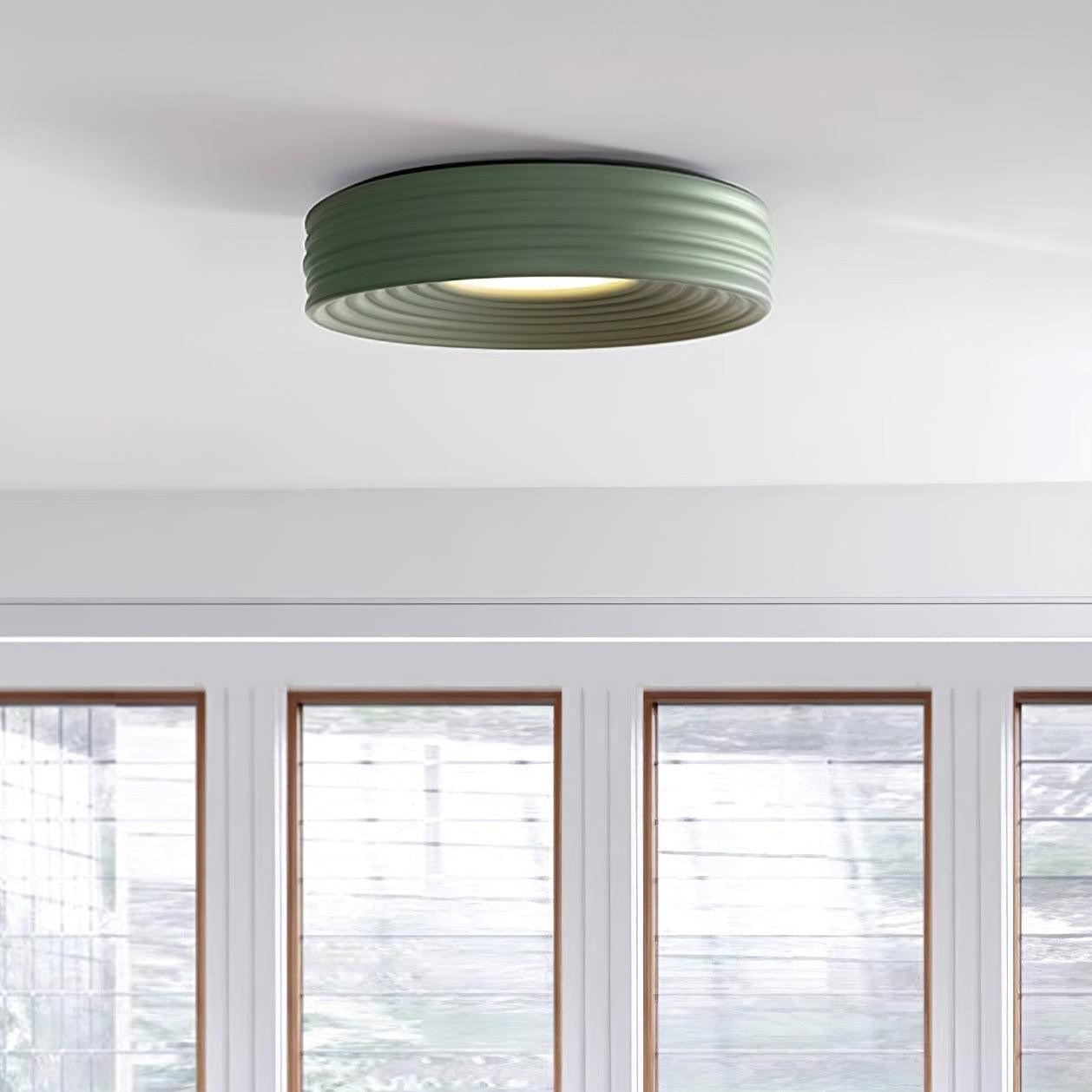 Cream Ribbed Three-color Changing Ceiling Light K337
