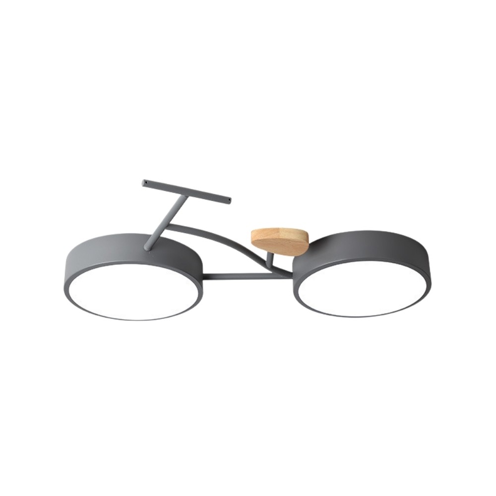 Bicycle Round Wood Led Ceiling Light For Kids Room K940
