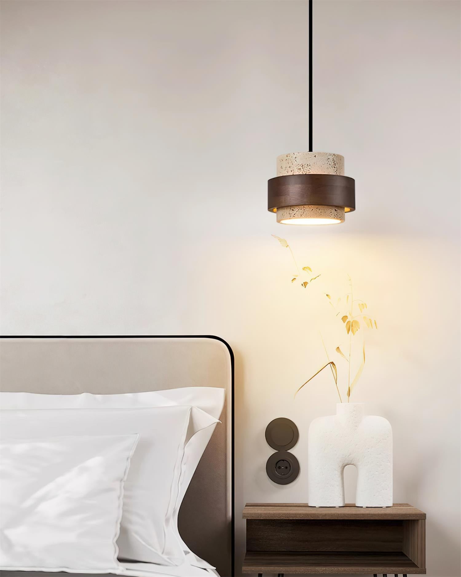 Cylinder Travertine Pendant Lamp K324