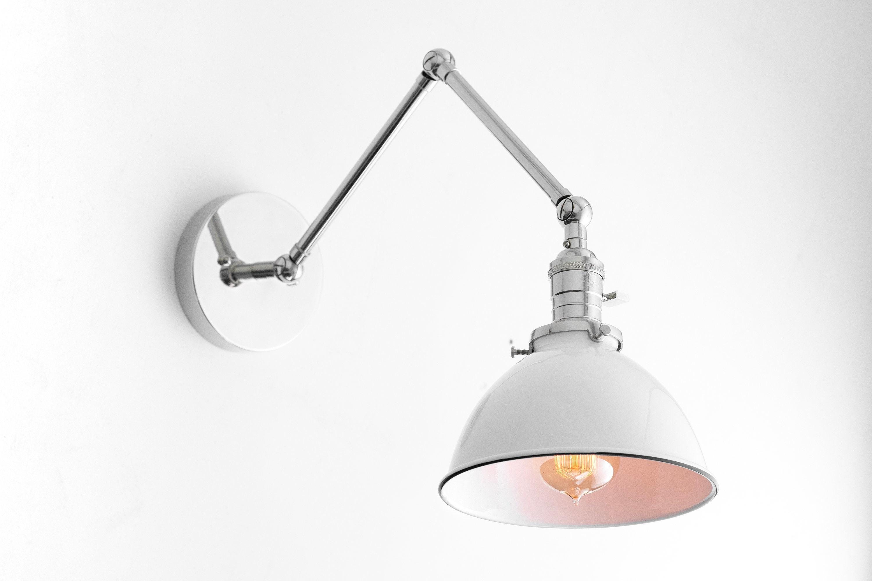 Conique Metal Vintage Industrial Swing Arm Wall Lamp - Adjustable Dome Shade for Study K1467