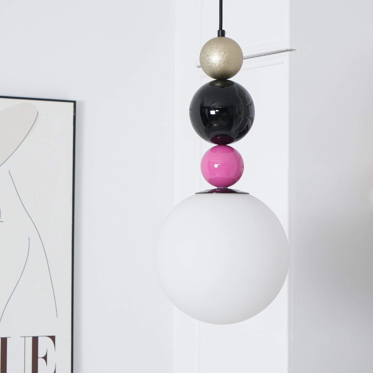 Round Balls Stacking Pink Pendant Lamp K646