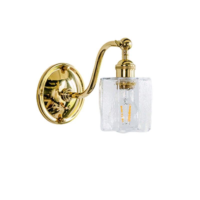 Retro Brass Glass Wall Lamp