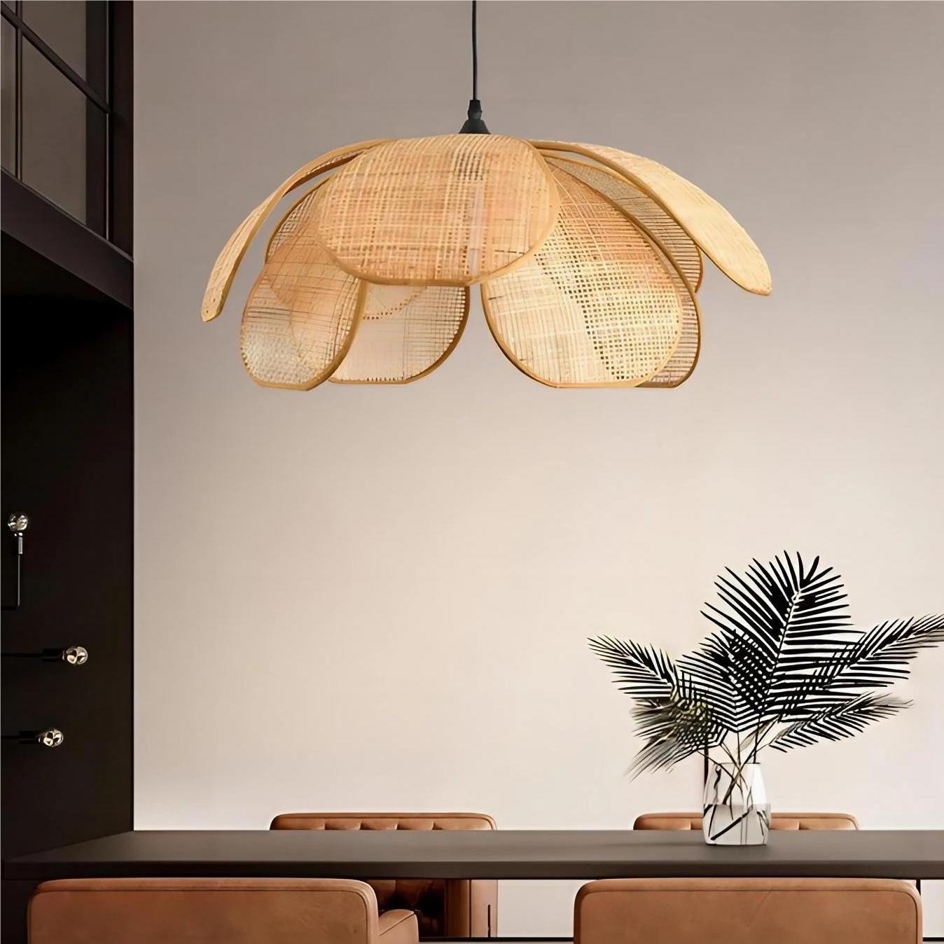Rustic Petal Design Rattan Chandelier K75