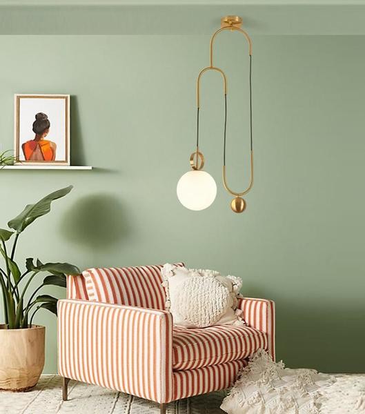 Glass ball pendant lamp