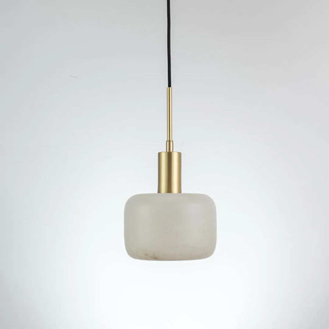 Velia Acorn Alabaster Minimalist Pendant Light D944