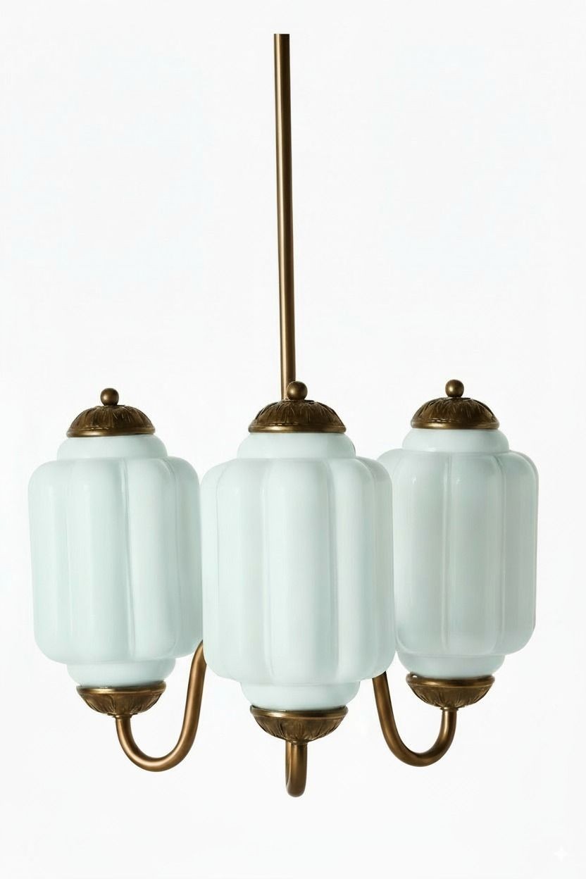 Eloise Classic Glass Pendant Light - Retro Glass and Metal Hanging Lamp for Kitchen Island Cafe K1475
