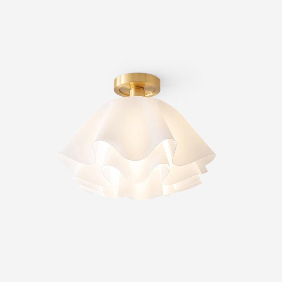 Lustra Pleated Retro Brass Acrylic Ceiling Light D959