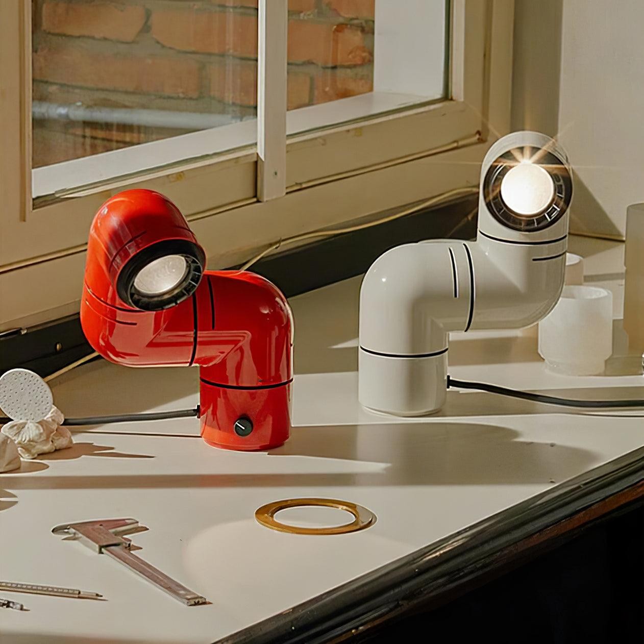 Red Tubular Table Lamp Suitable For Bedroom K686