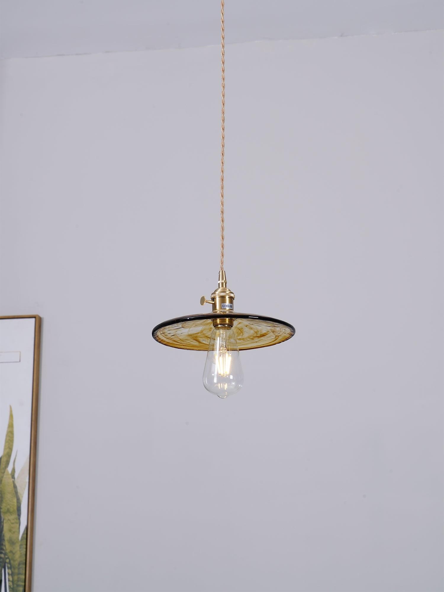 Brass Vintage Clear Glass Pendant Light K586