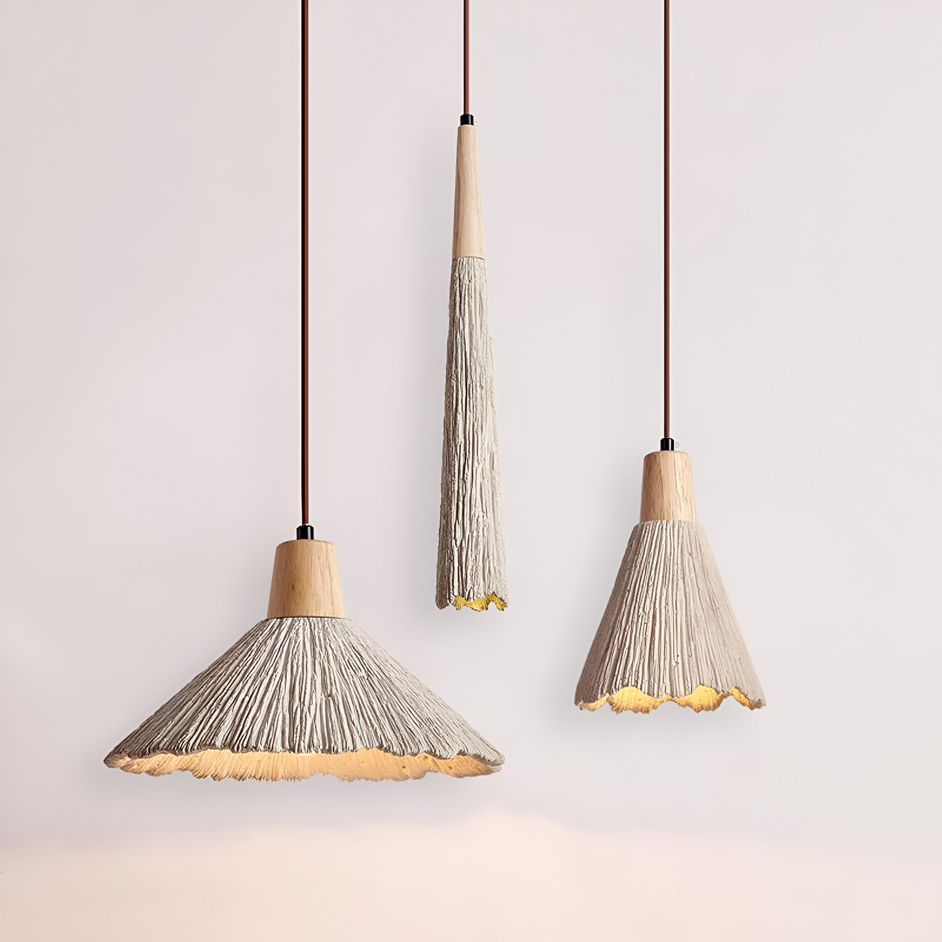 Cream Retro Wabi-Sabi LED Pendant Light D919