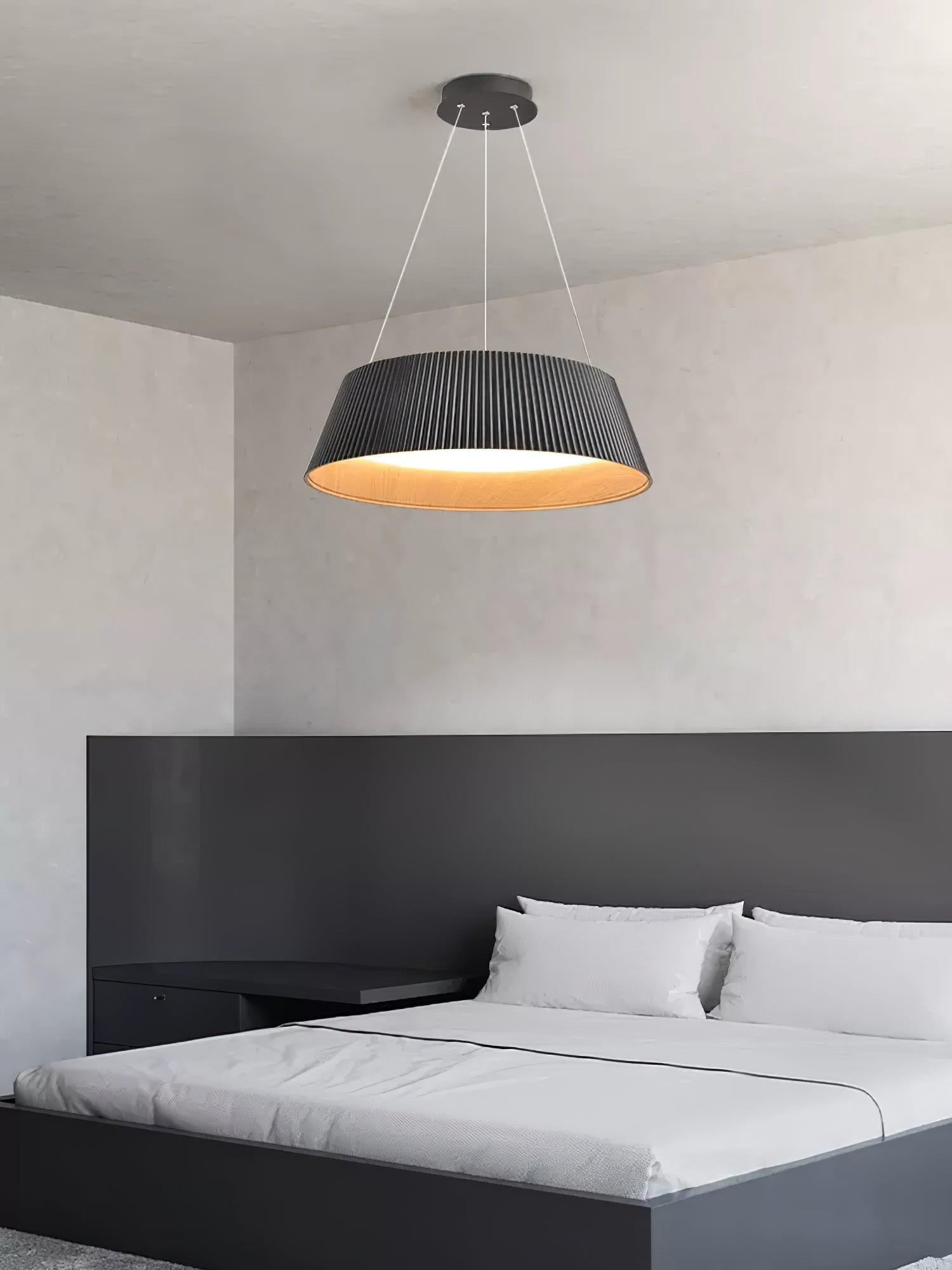 Minimalist Corrugated Lampshade Bedroom Pendant Lamp K347