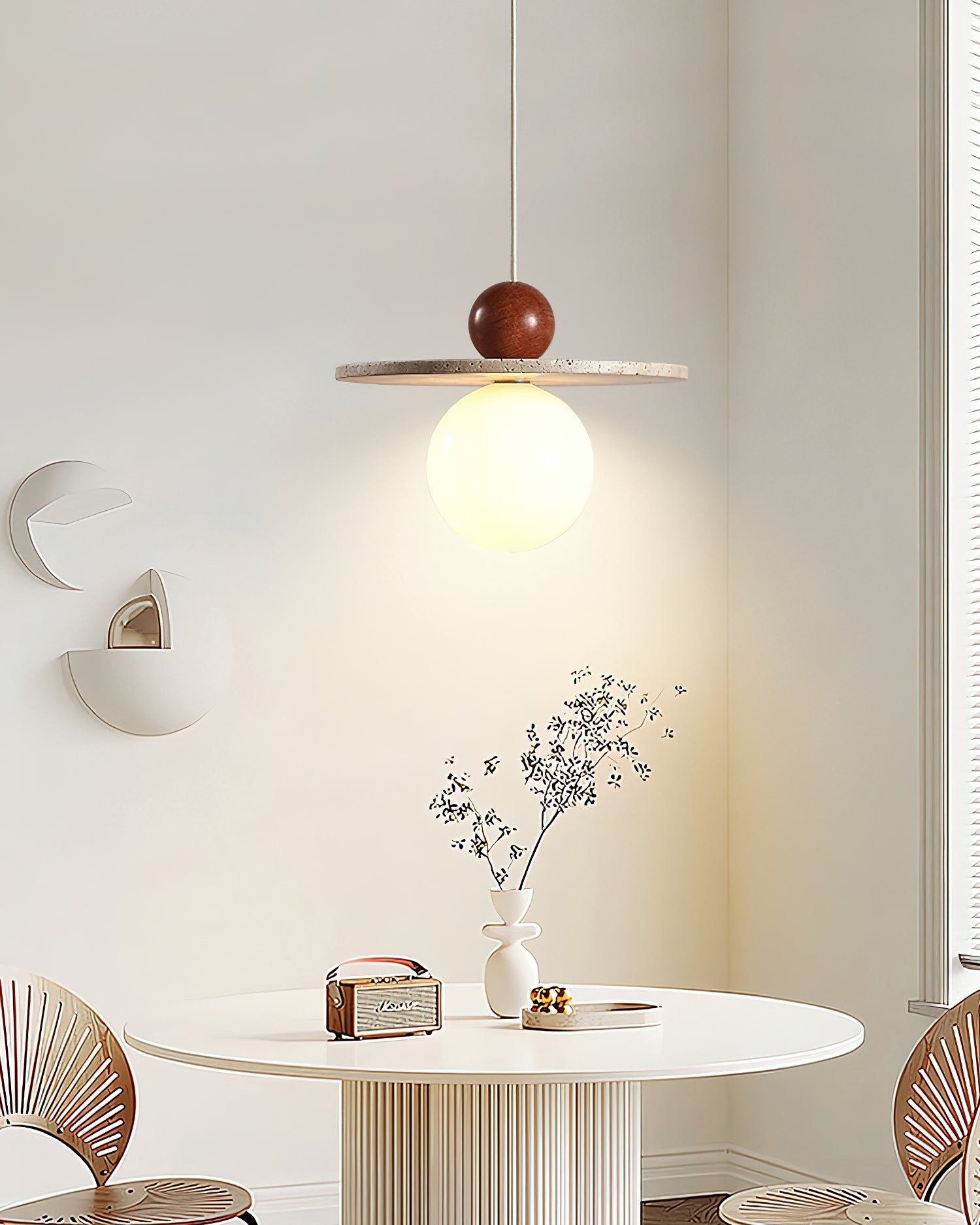 Retro Decor Cave Stone Disc Pendant Light K860
