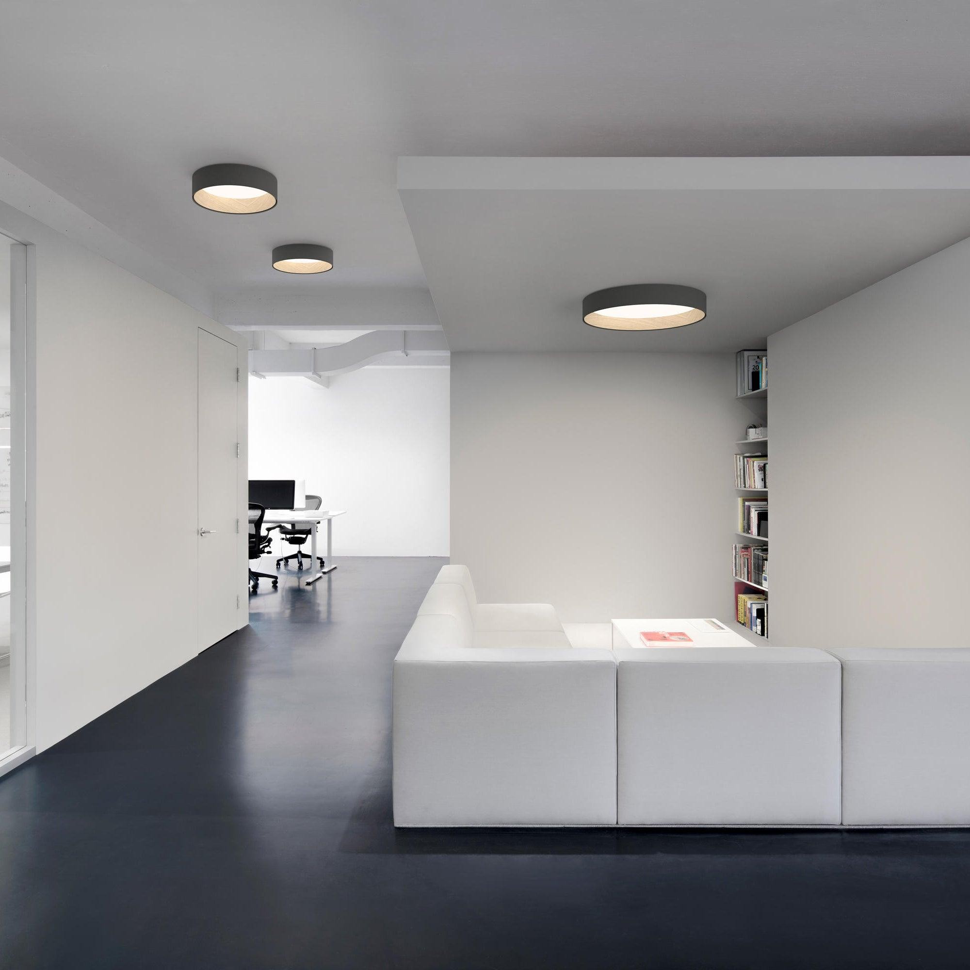 Japanese Minimalist Creative Wood Grain Round LED Ceiling Lamp K647
