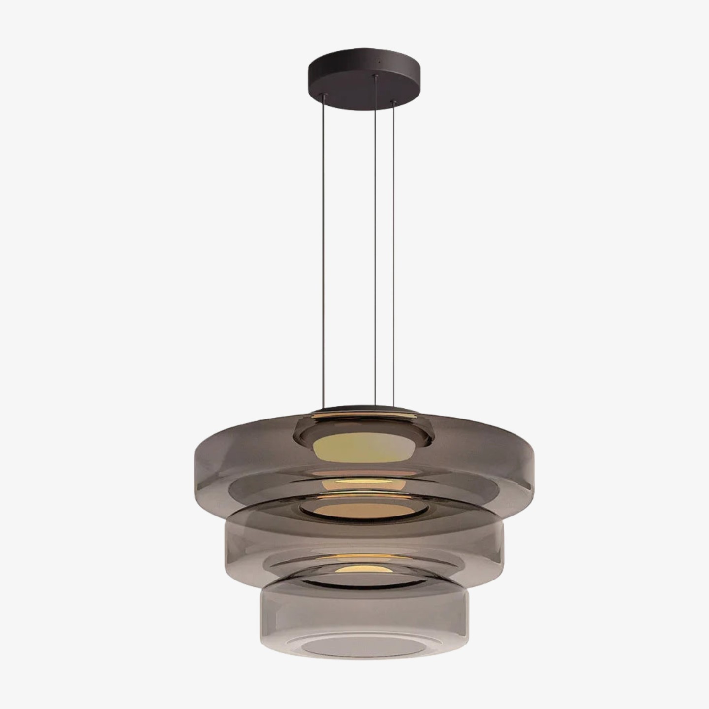Nora Contemporary Multi-Layer Glass Pendant Lamp - Adjustable Hanging Light for Living Room or Kitchen Island K1697