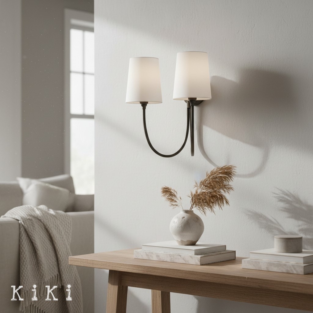 Roven Modern Classic Wall Sconce - Curved Design Double Light for Bedroom Use K1699