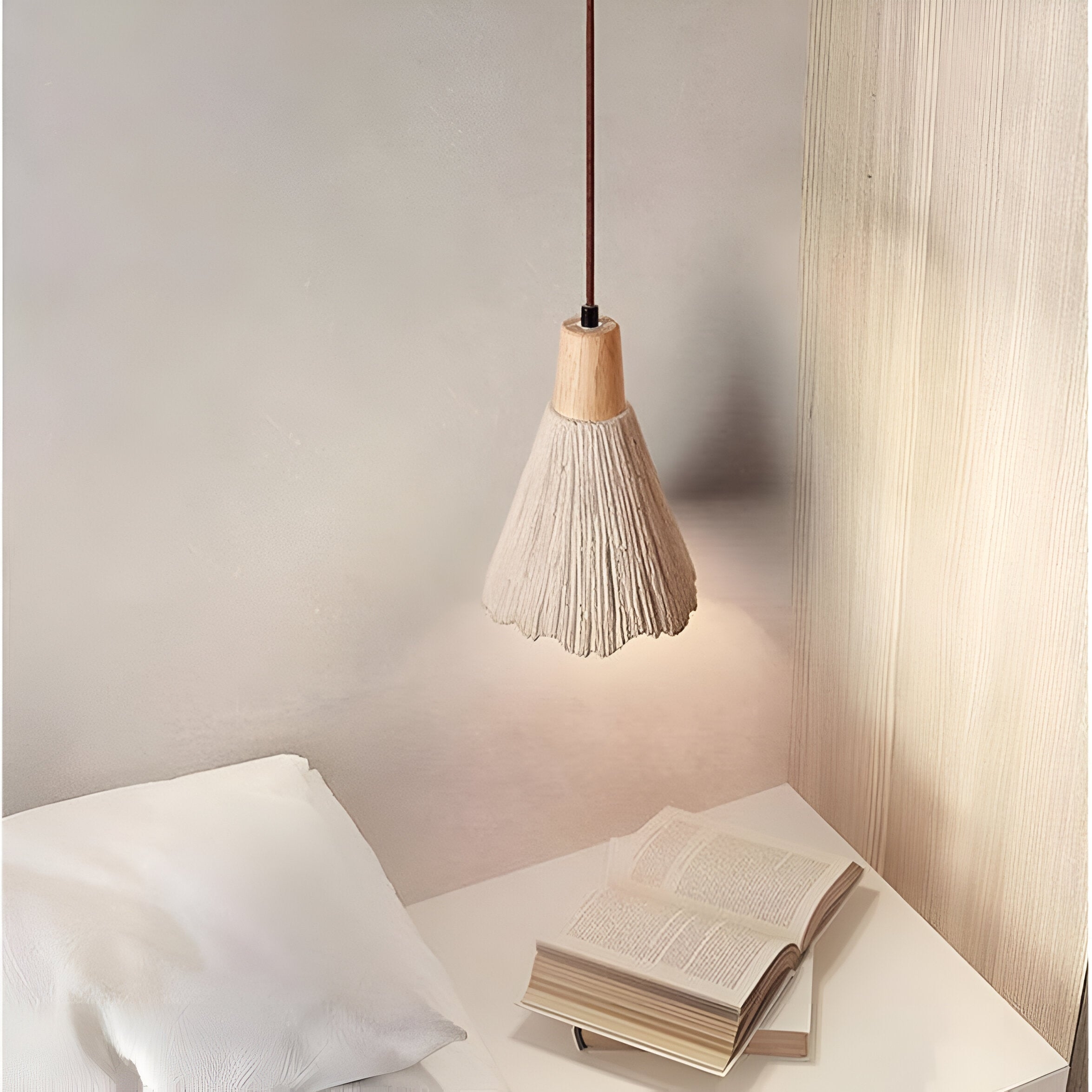 Cream Retro Wabi-Sabi LED Pendant Light D919