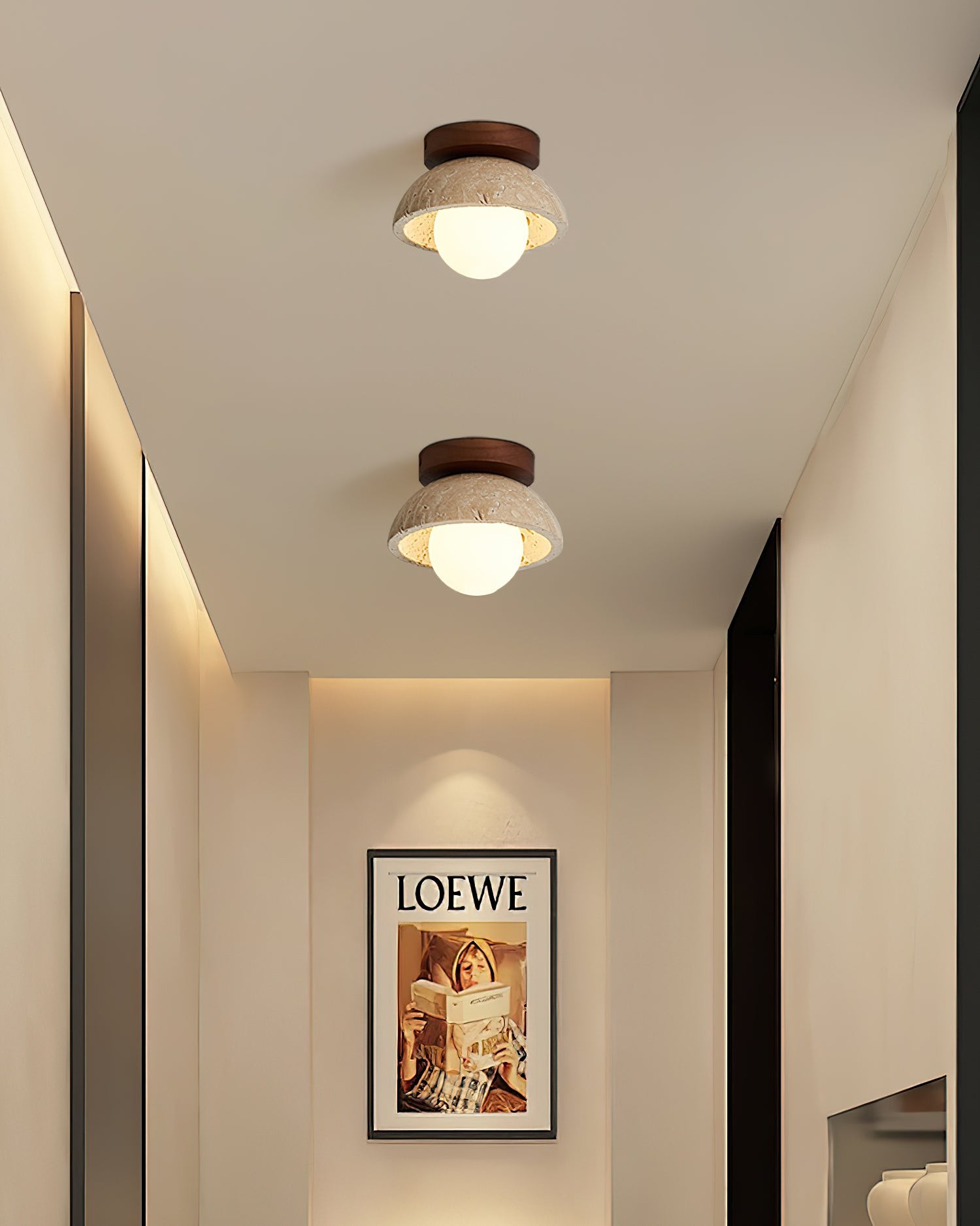 Wabi-Sabi Style Travertine Ceiling Light K592