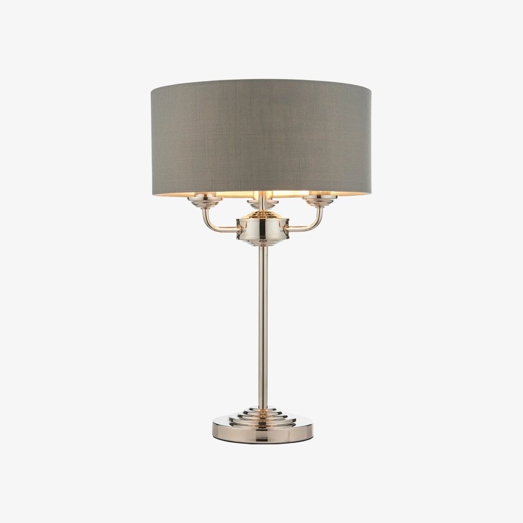 Tela 1‑Light and 3‑Light Table Lamp - Modern Linen & Metal for Living Room K1814