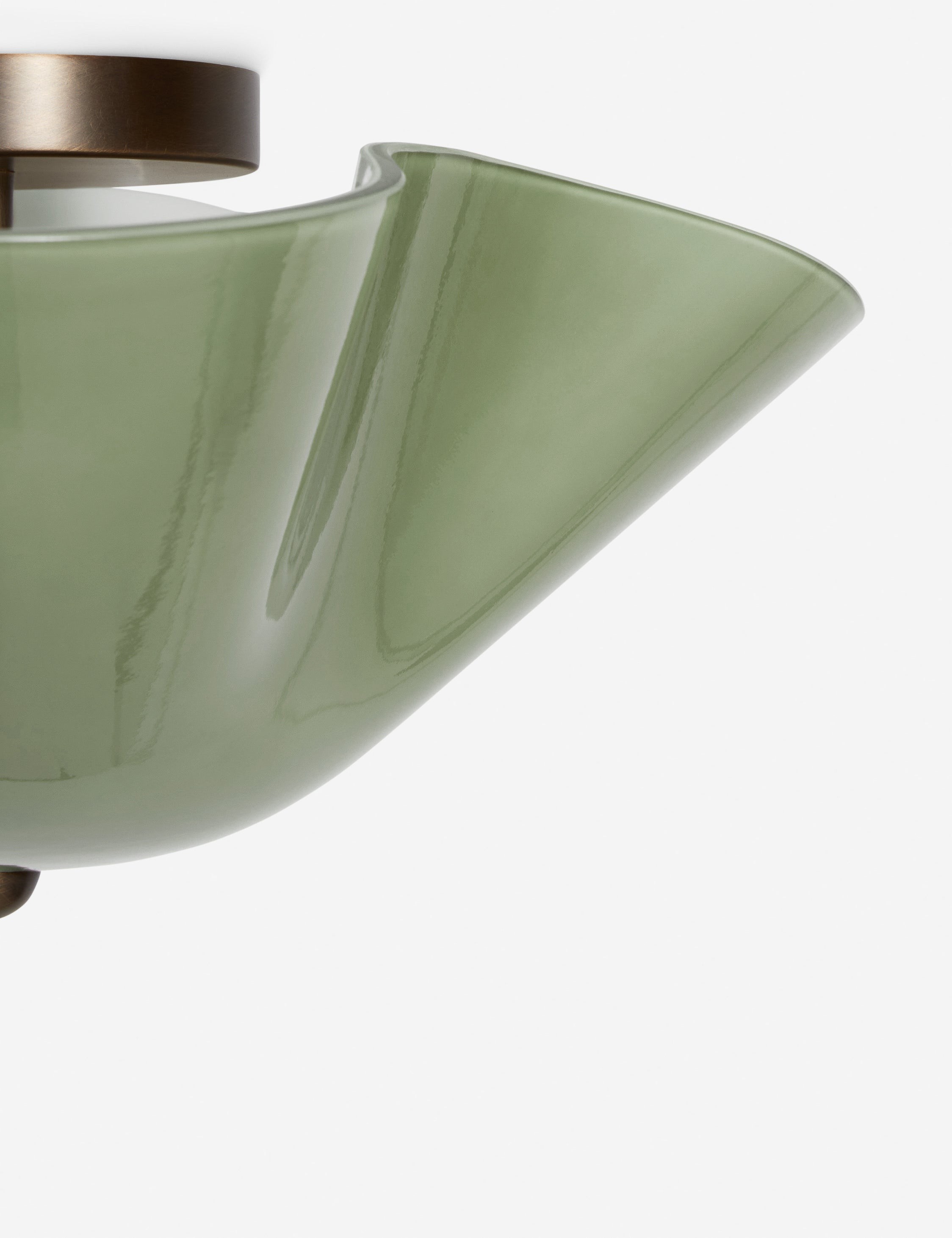 Bellina Glass Flush Mount Light – Modern Brass Fixture For Bedroom & Hallway K1132