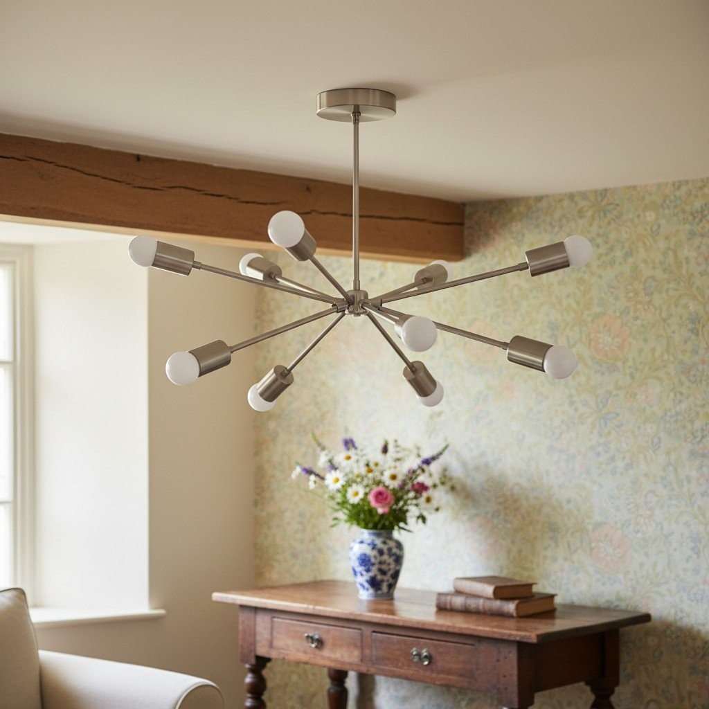 Mobilux Line Modern Chandelier - Mid Century Ceiling Light Fixture K1546