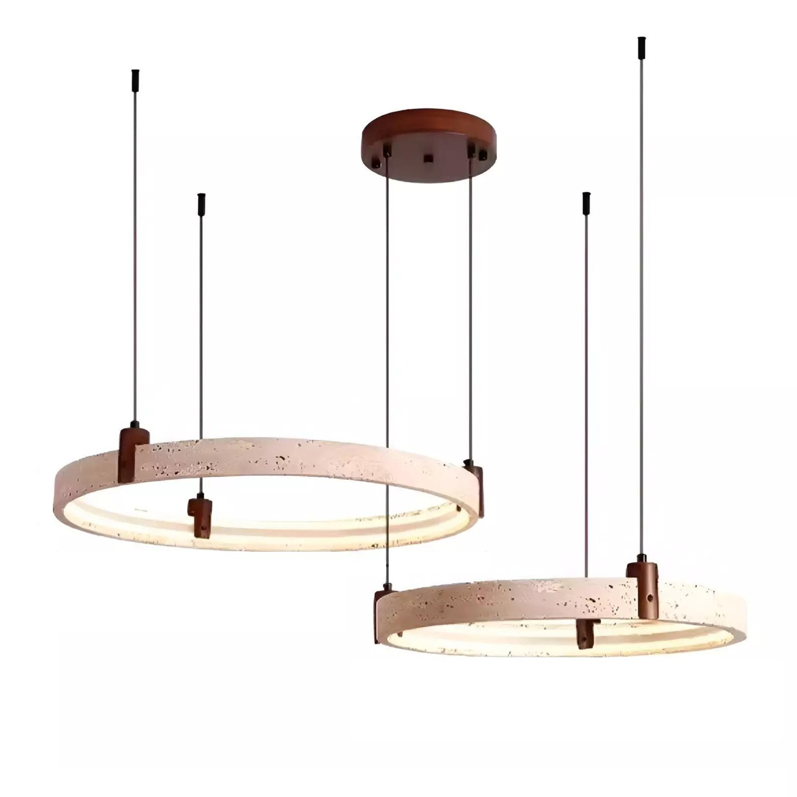 Simple Circular Travertine Pendant Lamp K842
