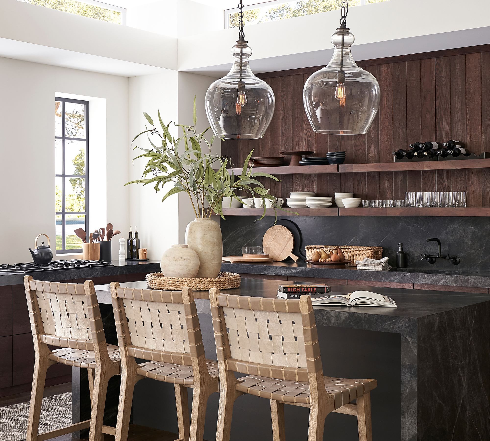 Lawson Glass Pendant Light - Recycled & Milk Glass with Bronze Accent K1342