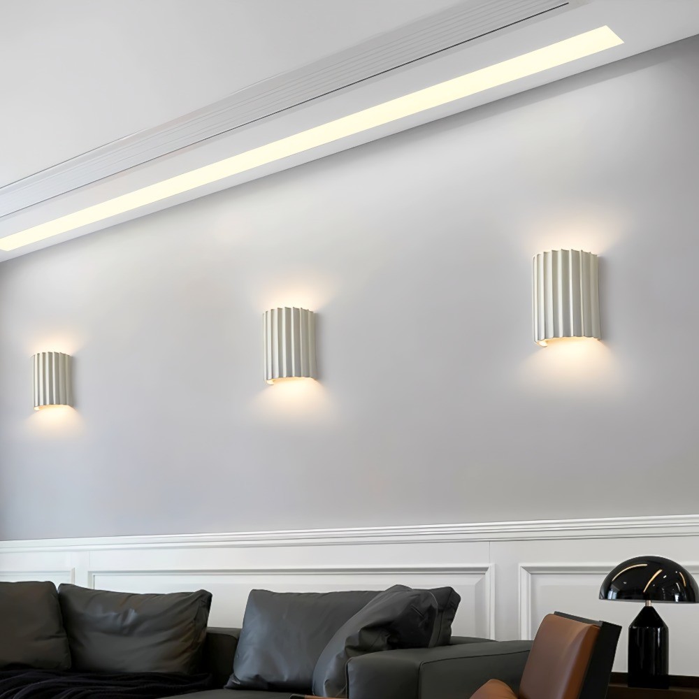 Striped Semicircle Resin Wall Lamp - Contemporary Accent Lighting for Living Room K95