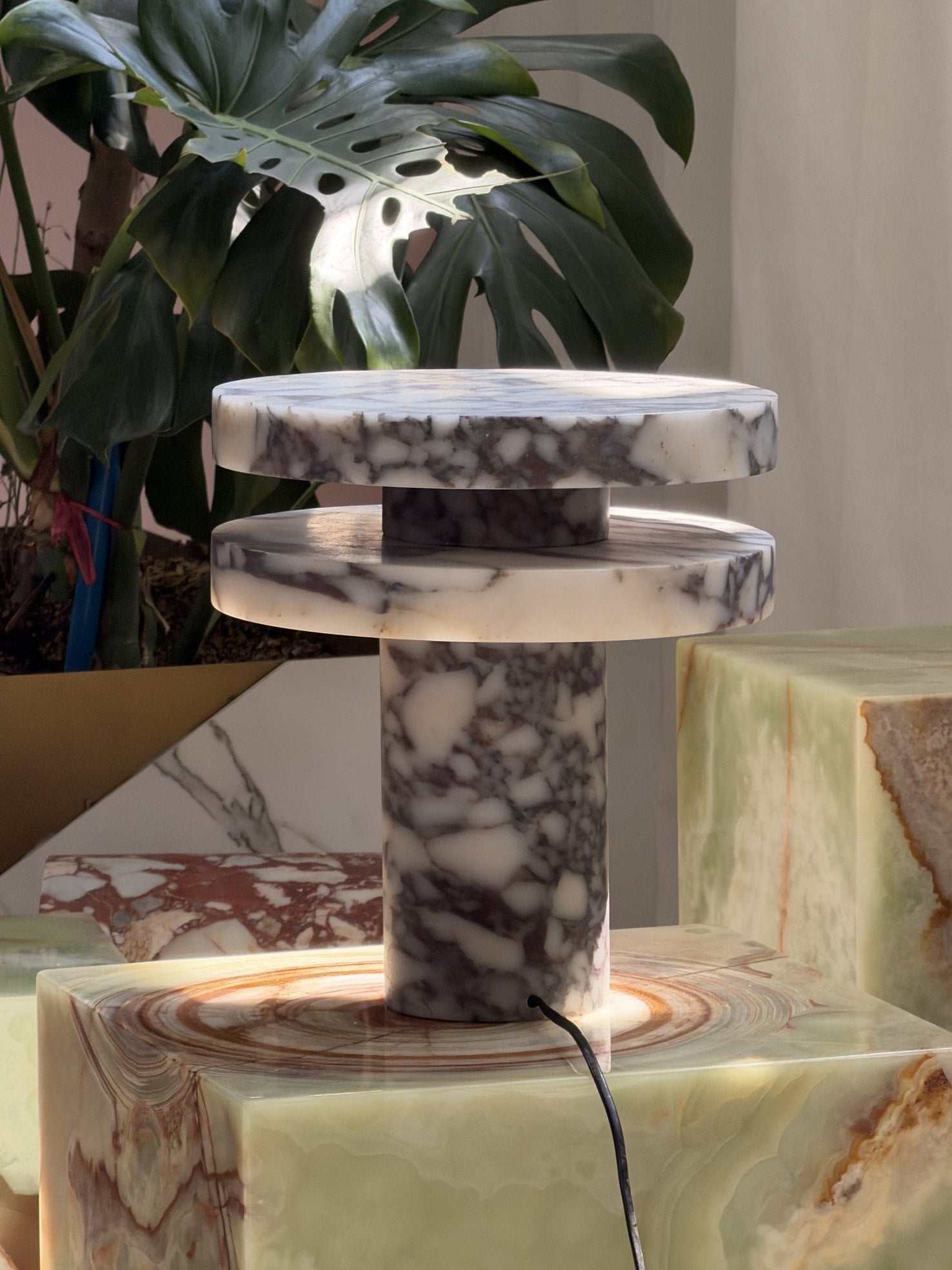 Pillar Marble Table Lamp D567