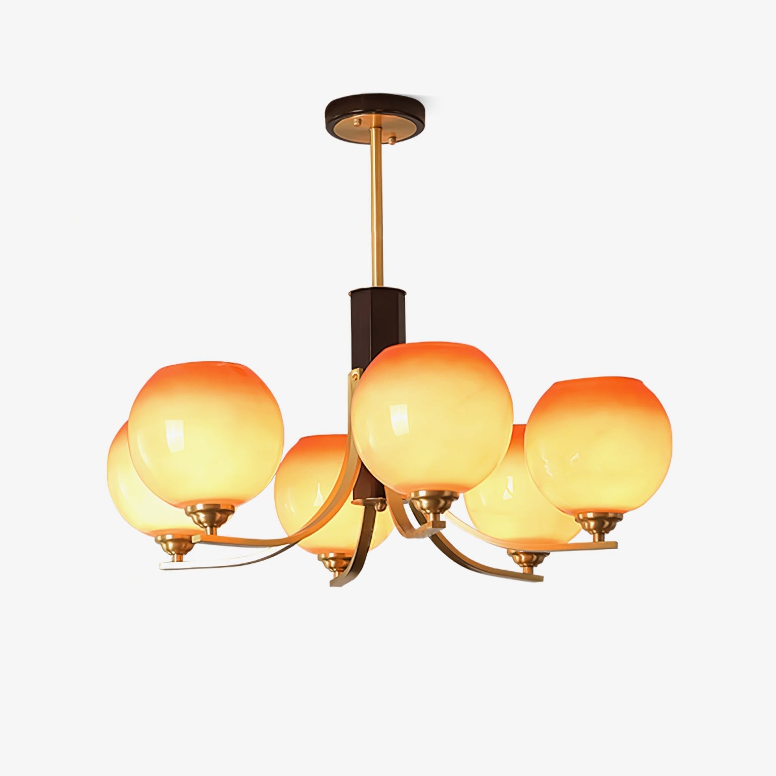 Vintage Caramel Globe Chandelier K751